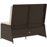 vidaXL Vrtna klop z blazino Rjava Poly ratan | Shoptok.si