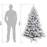  Umjetno božićno drvce s nogom 180 cm PVC i metal - Zelena i bijela 180 cm bez LED svjetala | shoptok.hr