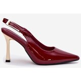 Boto Lacquered Stilettos With Open Heel And Pointed Toes Burgundy Rivori | Shoptok.si