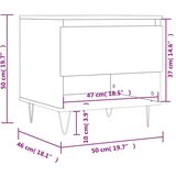  Klubska mizica visok sijaj bela 50x46x50 cm inženirski les, (20908012) | Shoptok.si
