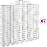  Obokane gabion košare 7 kosov 200x50x180/200cm pocinkano železo, (20758456) | Shoptok.si