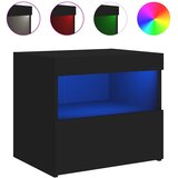  Noćni ormarić s LED svjetlima crni 50x40x45 cm | Eponuda.com