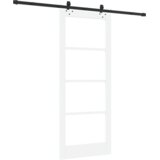 vidaXL Drsna Vrata z Dodatki Bela 83x202 cm Trda Borovina | Shoptok.si