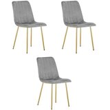 Lava stolica - svijetlosivi baršun / zlatne noge x 3 | shoptok.hr