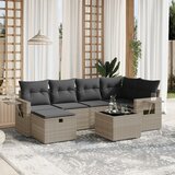vidaXL 7-dijelni set vrtnih sofa svjetlosivi od poliratana | shoptok.hr