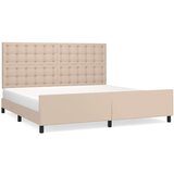  Posteljni okvir z vzglavjem kapučino 200x200 cm umetno usnje, (20904733) | Shoptok.si