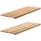  Okenske police 2 kosa neobdelana 120x40x2 cm trdna hrastovina | Shoptok.si