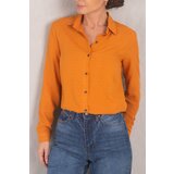 armonika Women's Orange Patterned Long Sleeve Shirt Cene
