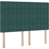  Krevet S LED lampica s pohranom Tamnozelena 140 x 190 cm Baršun | shoptok.hr