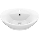Maison Chic Razkošen Umivalnik - Kopalna umivalnik - Lavabo ovalen mat bel 58,5x39 cm keramika, (21684585) Cene