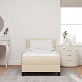 Box Spring Krevet s Madracem Kremasti 90x200 cm Tkanina | shoptok.hr