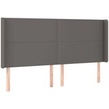  Uzglavlje s ušima sivo 183x16x118/128 cm od umjetne kože | shoptok.hr