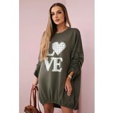 Kesi Włoski Dress with a longer back and print khaki Cijene