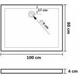  Pravokutna ABS tuš-kada crna 80 x 100 cm | shoptok.hr