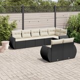  8-dijelni set vrtnih sofa od poliratana s jastucima crni | shoptok.hr