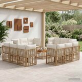  Set vanjskih sofa 13 pcs Prirodna i krema bijela Poliester | shoptok.hr
