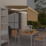 vidaXL ročno zložljiva tenda s senčilom led 3x2,5 m rumena in bela | Shoptok.si