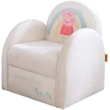 Bel žameten otroški fotelj Peppa Pig –