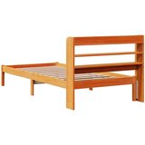 vidaXL Posteljni okvir z vzglavjem voščeno rjava 75x190 cm borovina | Shoptok.si