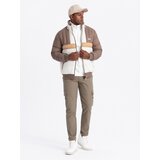 Ombre Colorful retro men's sports jacket - beige and white | Eponuda.ba