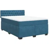 vidaXL Box spring postelja z vzmetnico temno modra 140x190cm žamet, (21310468)