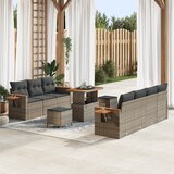 vidaXL 10-delna zunanja sofa z blazinami siva poli ratan akacija | Shoptok.si