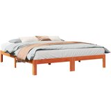  Posteljni okvir brez vzmetnice voščeno rjav 160x200 cm borovina, (22011677) | Shoptok.si