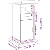  Predavalnica s kolesi iz starega lesa in inženirskega lesa, (22048565) | Shoptok.si