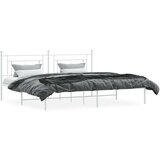 Metalni okvir za krevet s uzglavljem bijeli 193x203 cm | shoptok.hr
