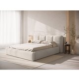 Micadoni Krem tapecirani bračni krevet s prostorom za odlaganje s podnicom 180x200 cm Simon – | shoptok.hr
