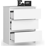 AKORD Komoda, 3 Predali, Bela, (5000332360) | Shoptok.si
