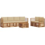  Set vanjskih sofa 7 pcs Prirodna i bež Čvrsto drvo akacije | shoptok.hr