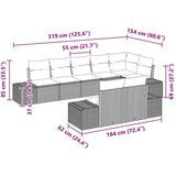  Set vrtnog kauča od 8 dijelova s jastučićima bež polirattan | shoptok.hr