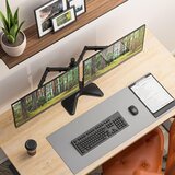 WALI namizno stojalo za 2 monitorja do 27" z nastavljivo višino, nagibom in vrtenjem odprta embalaža | Shoptok.si