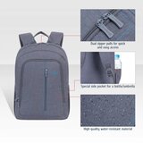 Rivacase 7560 Backpack 15,6 Grey Canvas Material | shoptok.hr
