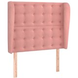  Uzglavlje s ušima ružičasto 93x23x118/128 cm baršunasto | shoptok.hr