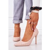 Boto Elegant Quilted Heels Beige Rosanna | Shoptok.si