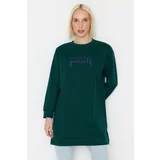 Trendyol Sweatshirt - Green - Oversize