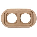  Elhard - Dvostruka keramička retro kućna utičnica sa ramom SCHUKO 230V crna/drvo | Eponuda.com
