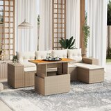 vidaXL 6-dijelni set vrtnih sofa s jastucima bež od poliratana | shoptok.hr