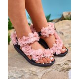 Resti Bright pink women's sandals with flowers Alferroy | Shoptok.si