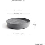 Ecopots Coaster Wheels - siva - ∅ 41,60, višina 9 cm | Shoptok.si