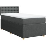 vidaXL Box spring postelja z vzmetnico temno siva 90x190 cm blago, (21291751) Cene
