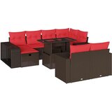 vidaXL 11-delni vrtni komplet sedežnih garnitur z blazinami rjav poli ratan, (5000293859) | Shoptok.si