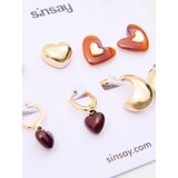 Sinsay Set naušnica s motivom srca i polumjeseca 4 pack | shoptok.hr