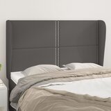  Uzglavlje s ušima sivo 147x23x118/128 cm od umjetne kože | shoptok.hr