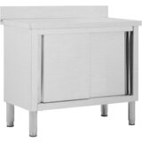  Radni stol s kliznim vratima 100 x 50 x (95 - 97) cm od čelika | shoptok.hr