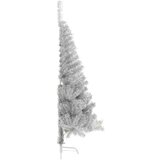 vidaXL Umjetno predsvijetljeno božićno drvce Srebrno 150 cm PET | shoptok.hr