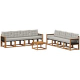 vidaXL Zunanja garnitura za sedenje 9 pcs Naravna in svetlo siva, (5000279626) | Shoptok.si