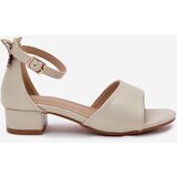 EVENTO Shiny girls sandals on low heel gold Ainare | Shoptok.si
